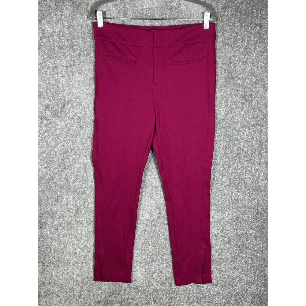 By Anthropologie Ankle Dress Pants Womens Size 8 Stretch Magenta Pockets